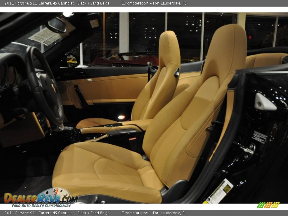 2011 Porsche 911 Carrera 4S Cabriolet Black / Sand Beige Photo #16