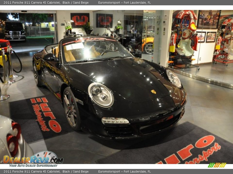 2011 Porsche 911 Carrera 4S Cabriolet Black / Sand Beige Photo #22