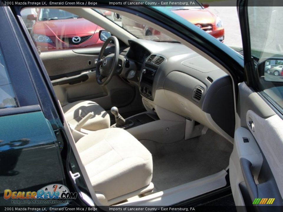 2001 Mazda Protege LX Emerald Green Mica / Beige Photo #10