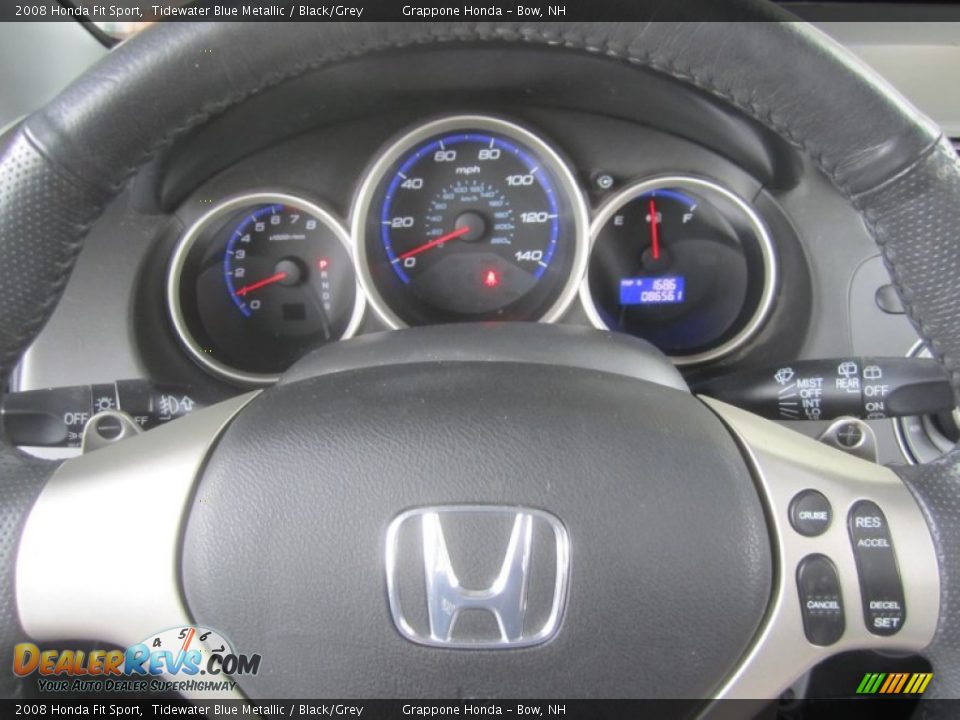 2008 Honda Fit Sport Tidewater Blue Metallic / Black/Grey Photo #25