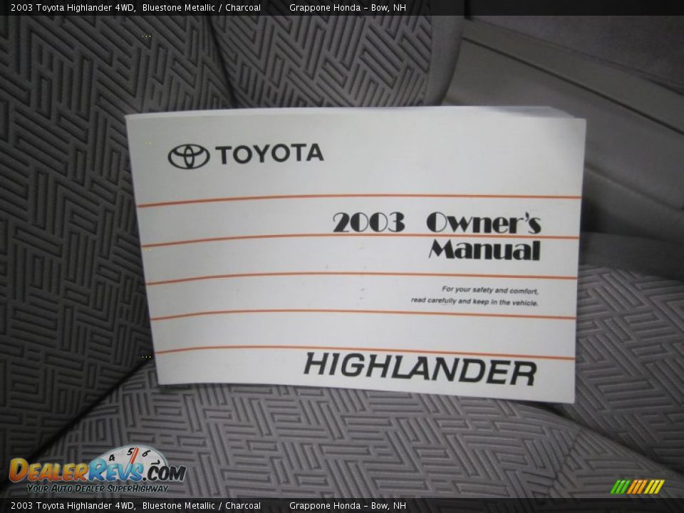 2003 Toyota Highlander 4WD Bluestone Metallic / Charcoal Photo #22