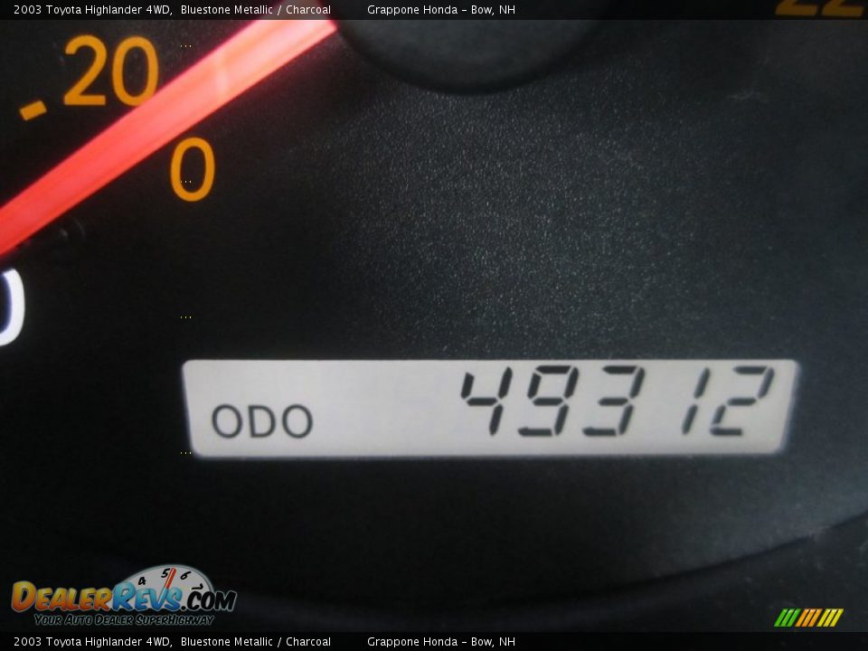 2003 Toyota Highlander 4WD Bluestone Metallic / Charcoal Photo #30