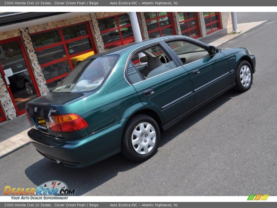 2000 Honda Civic LX Sedan Clover Green Pearl / Beige Photo #4