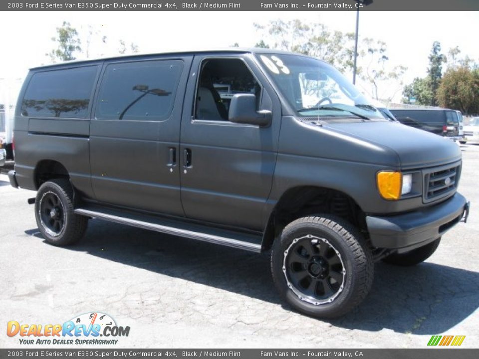 Black 2003 Ford E Series Van E350 Super Duty Commercial 4x4 Photo #1