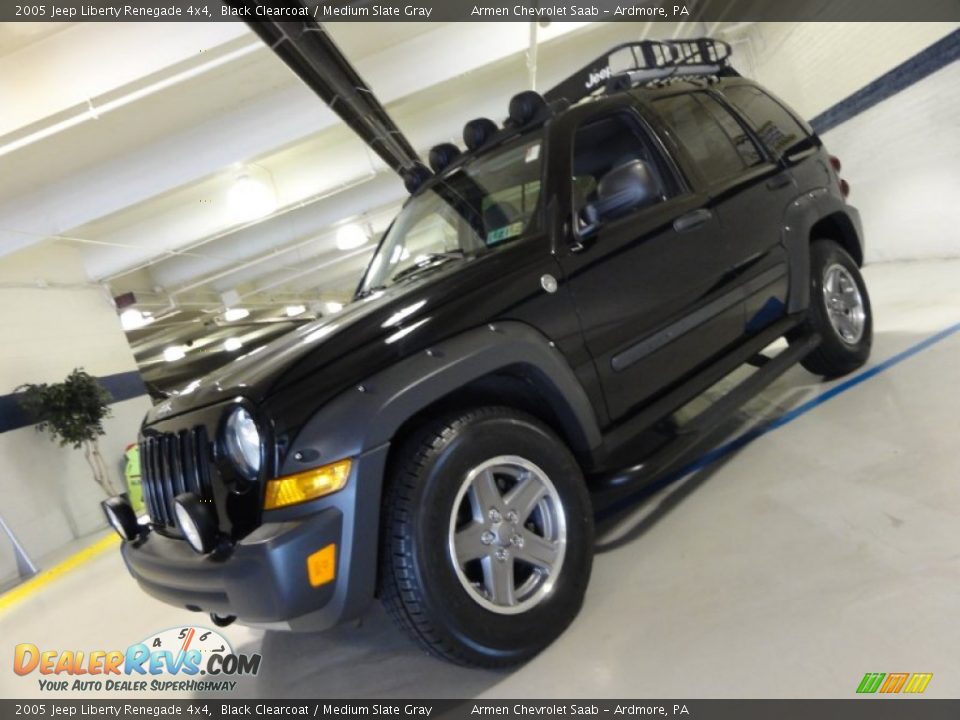 2005 Jeep Liberty Renegade 4x4 Black Clearcoat / Medium Slate Gray Photo #2