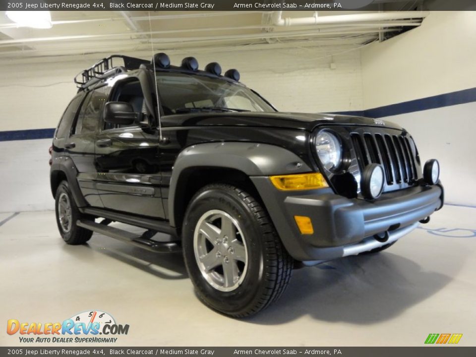 2005 Jeep Liberty Renegade 4x4 Black Clearcoat / Medium Slate Gray Photo #5