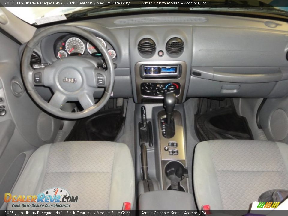 2005 Jeep Liberty Renegade 4x4 Black Clearcoat / Medium Slate Gray Photo #27