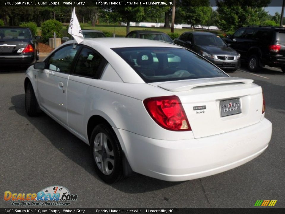 2003 Saturn ION 3 Quad Coupe White / Gray Photo #2