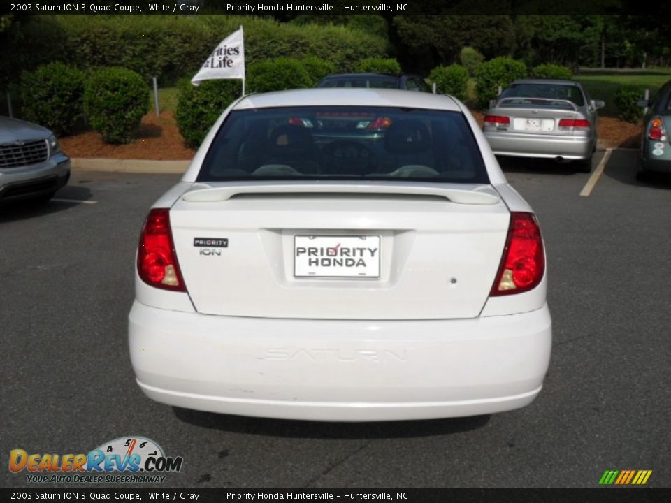 2003 Saturn ION 3 Quad Coupe White / Gray Photo #3