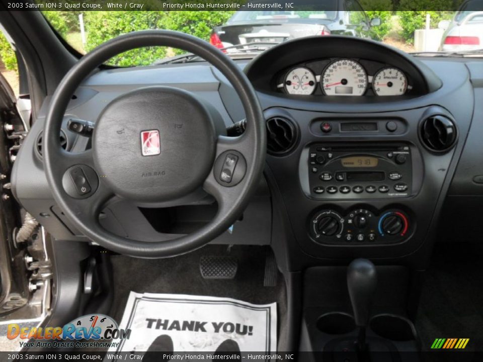 2003 Saturn ION 3 Quad Coupe White / Gray Photo #14