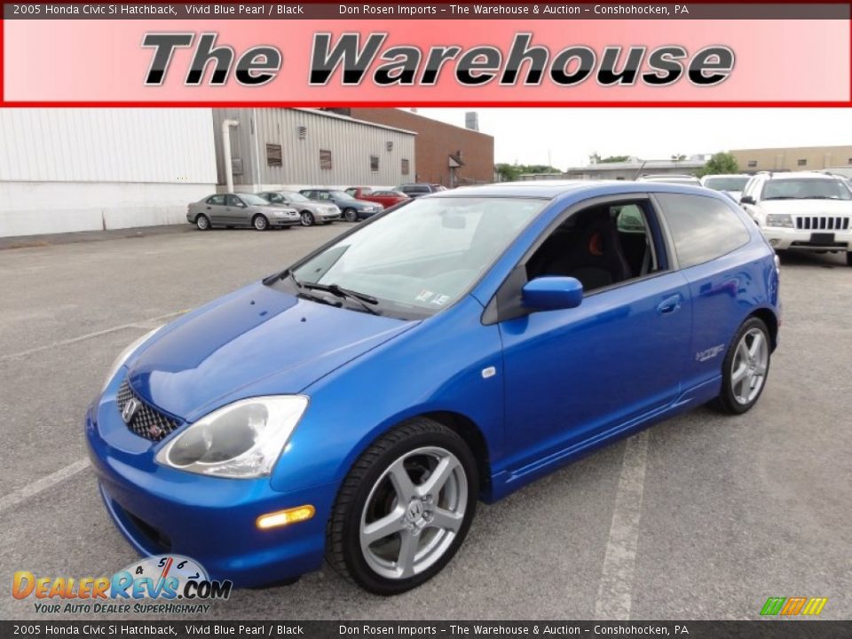 2005 Honda Civic Si Hatchback Vivid Blue Pearl / Black Photo #1