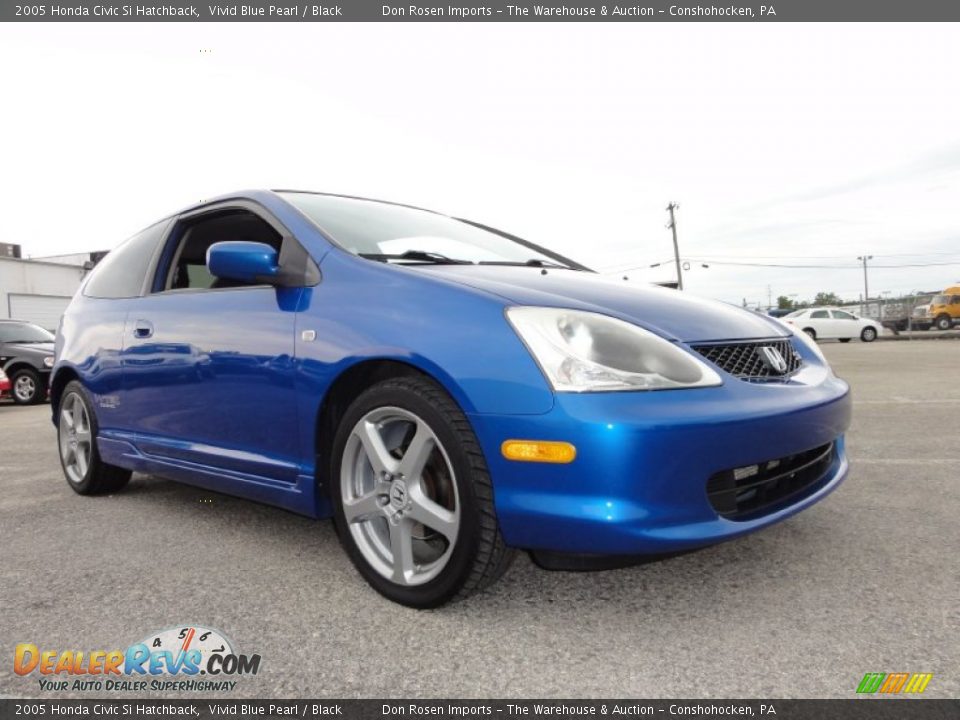 2005 Honda Civic Si Hatchback Vivid Blue Pearl / Black Photo #5