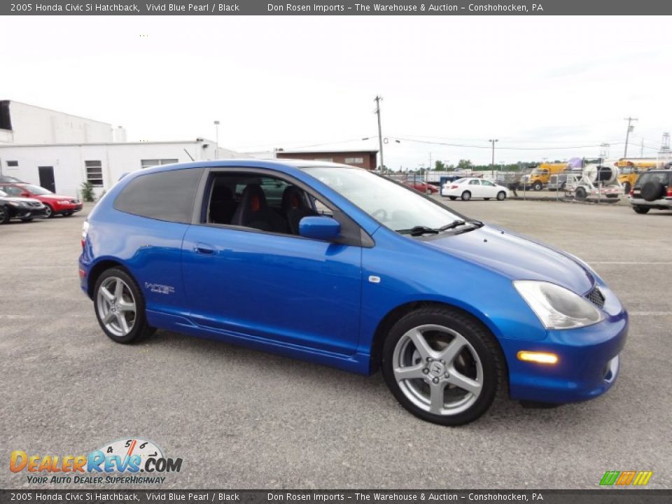 Vivid Blue Pearl 2005 Honda Civic Si Hatchback Photo #6