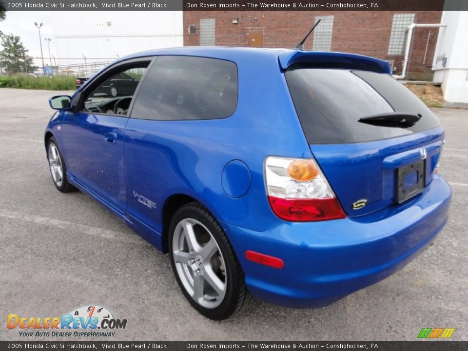 2005 Honda Civic Si Hatchback Vivid Blue Pearl / Black Photo #10