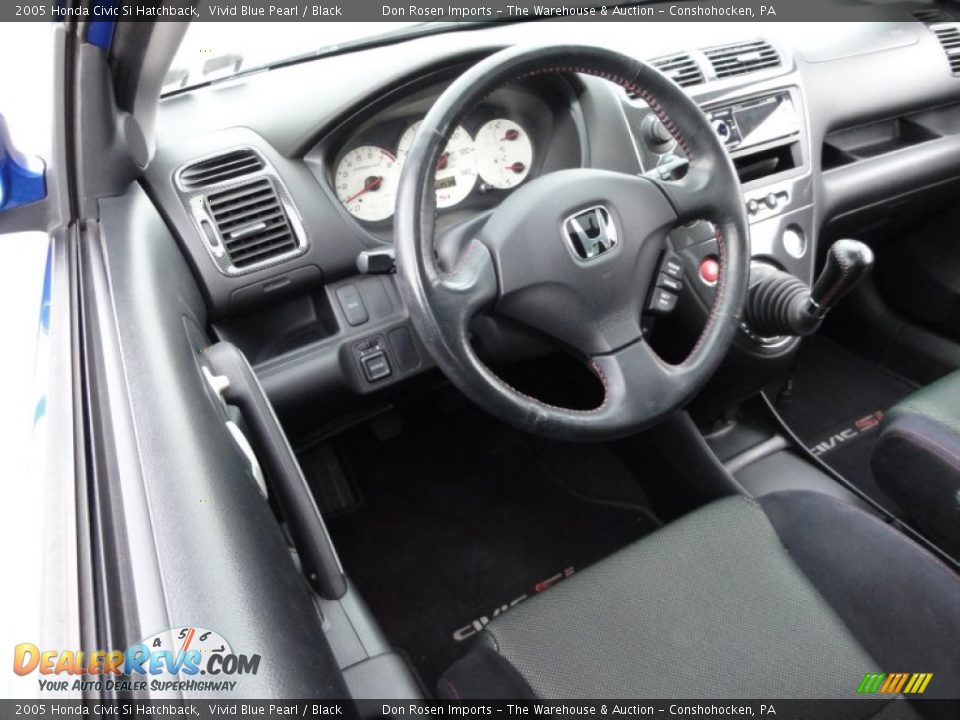 Black Interior - 2005 Honda Civic Si Hatchback Photo #12