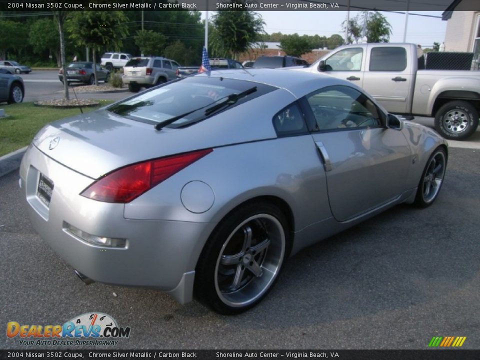 2004 Nissan 350Z Coupe Chrome Silver Metallic / Carbon Black Photo #5