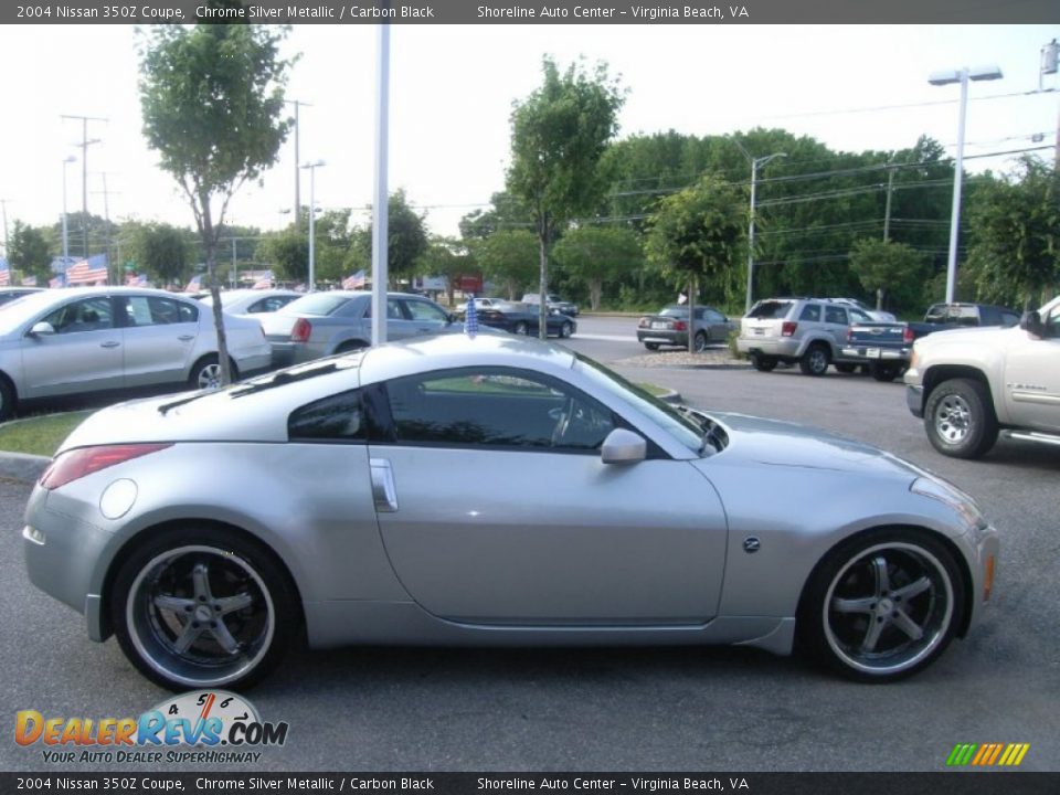 2004 Nissan 350Z Coupe Chrome Silver Metallic / Carbon Black Photo #6