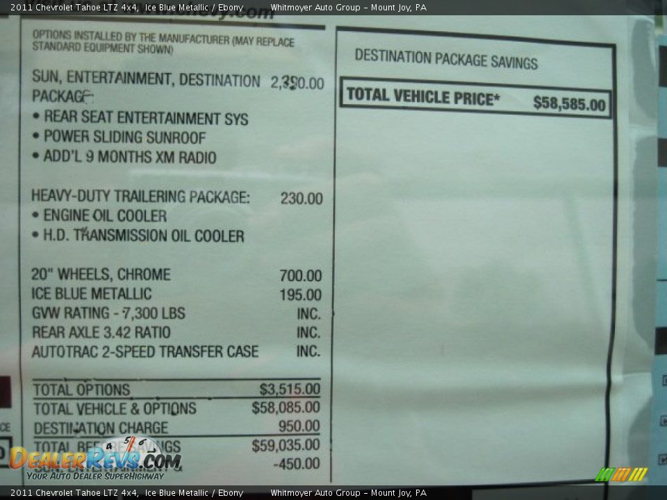 2011 Chevrolet Tahoe LTZ 4x4 Ice Blue Metallic / Ebony Photo #6