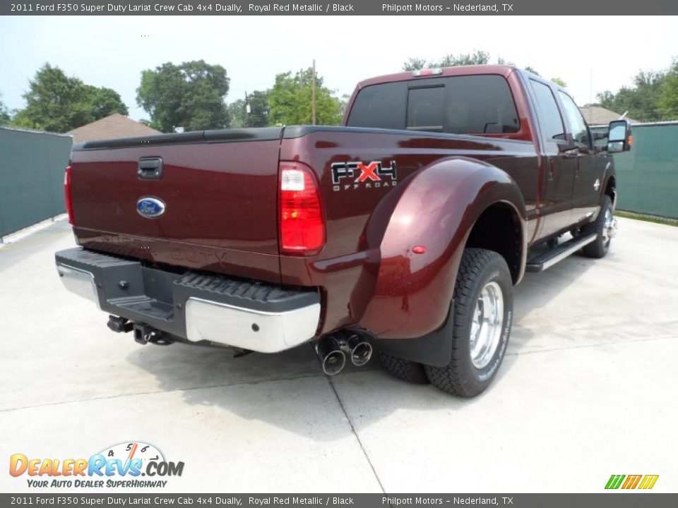 2011 Ford F350 Super Duty Lariat Crew Cab 4x4 Dually Royal Red Metallic / Black Photo #3
