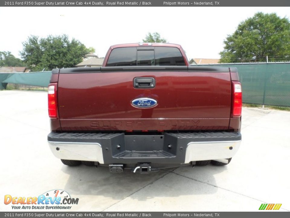 2011 Ford F350 Super Duty Lariat Crew Cab 4x4 Dually Royal Red Metallic / Black Photo #4