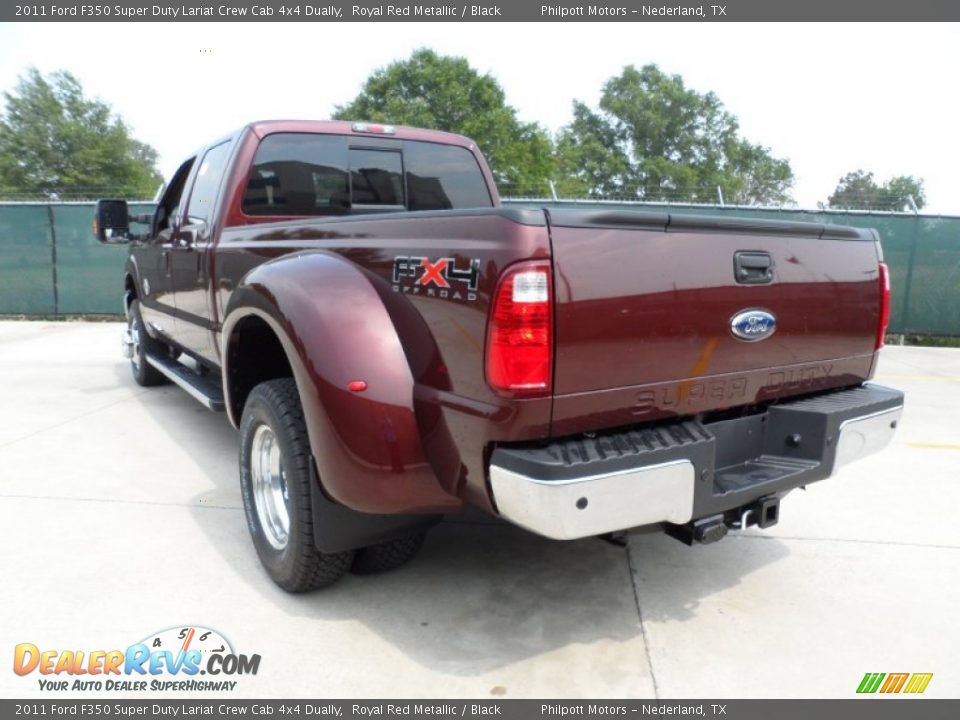 2011 Ford F350 Super Duty Lariat Crew Cab 4x4 Dually Royal Red Metallic / Black Photo #5