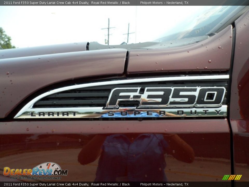 2011 Ford F350 Super Duty Lariat Crew Cab 4x4 Dually Royal Red Metallic / Black Photo #13