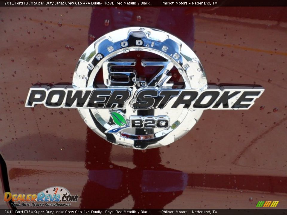 2011 Ford F350 Super Duty Lariat Crew Cab 4x4 Dually Royal Red Metallic / Black Photo #14