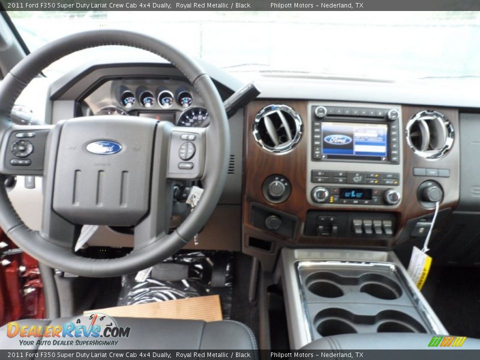 2011 Ford F350 Super Duty Lariat Crew Cab 4x4 Dually Royal Red Metallic / Black Photo #30