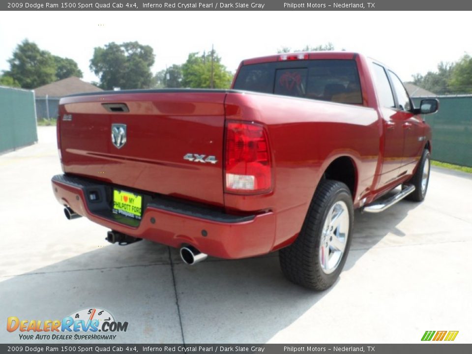 2009 Dodge Ram 1500 Sport Quad Cab 4x4 Inferno Red Crystal Pearl / Dark Slate Gray Photo #3