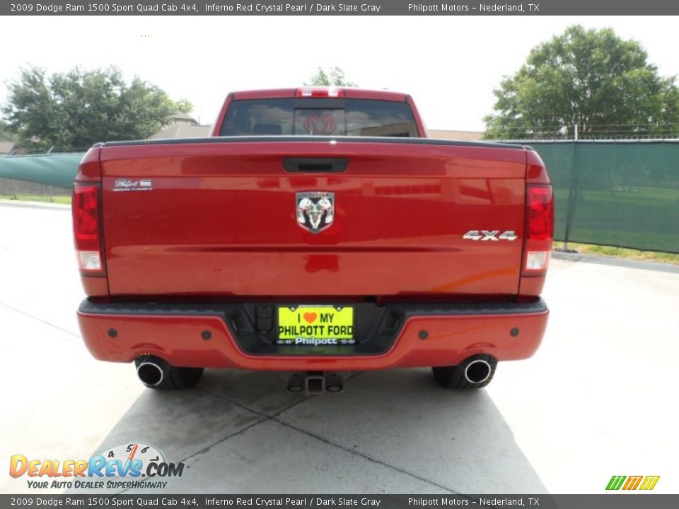 2009 Dodge Ram 1500 Sport Quad Cab 4x4 Inferno Red Crystal Pearl / Dark Slate Gray Photo #4