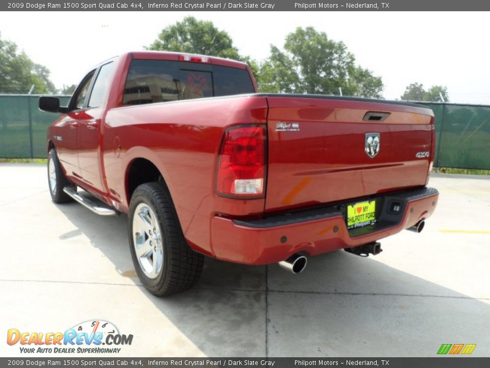 2009 Dodge Ram 1500 Sport Quad Cab 4x4 Inferno Red Crystal Pearl / Dark Slate Gray Photo #5