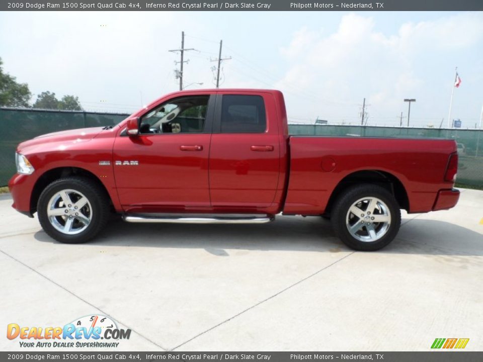 2009 Dodge Ram 1500 Sport Quad Cab 4x4 Inferno Red Crystal Pearl / Dark Slate Gray Photo #6