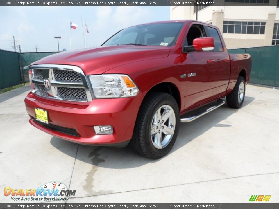 2009 Dodge Ram 1500 Sport Quad Cab 4x4 Inferno Red Crystal Pearl / Dark Slate Gray Photo #7