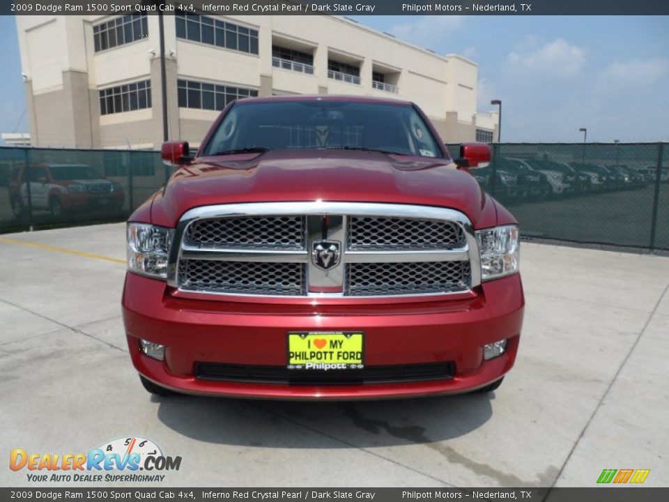 2009 Dodge Ram 1500 Sport Quad Cab 4x4 Inferno Red Crystal Pearl / Dark Slate Gray Photo #8