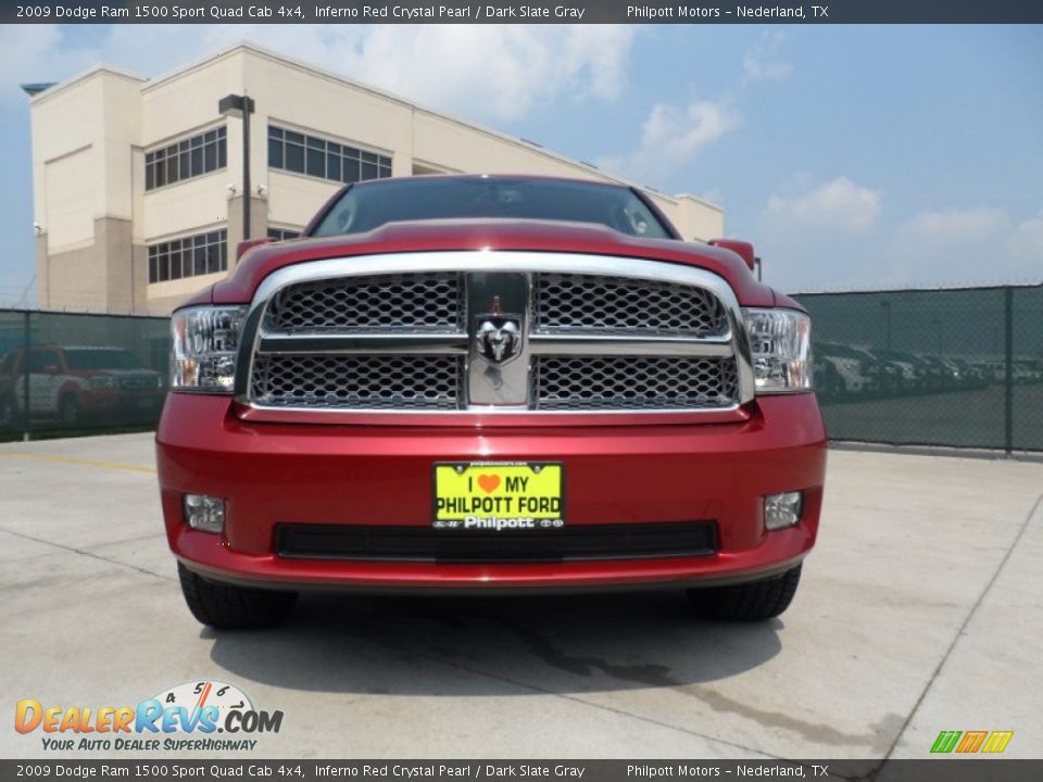 2009 Dodge Ram 1500 Sport Quad Cab 4x4 Inferno Red Crystal Pearl / Dark Slate Gray Photo #9