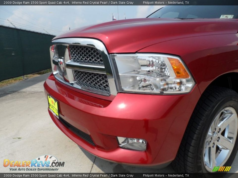 2009 Dodge Ram 1500 Sport Quad Cab 4x4 Inferno Red Crystal Pearl / Dark Slate Gray Photo #12