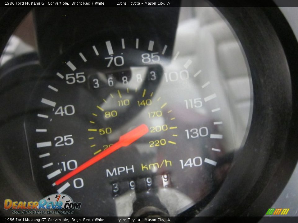1986 Ford Mustang GT Convertible Bright Red / White Photo #3