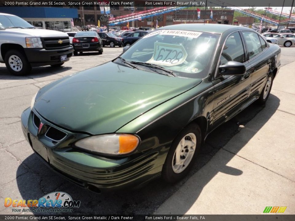 2000 Pontiac Grand Am SE Sedan Spruce Green Metallic / Dark Pewter Photo #4