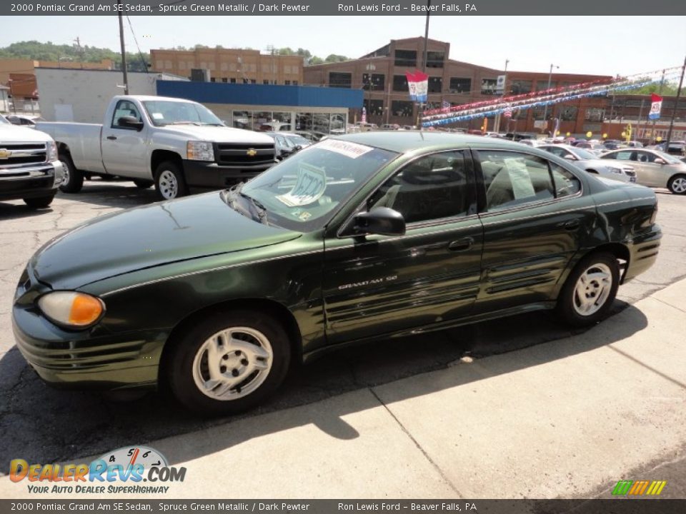 2000 Pontiac Grand Am SE Sedan Spruce Green Metallic / Dark Pewter Photo #5