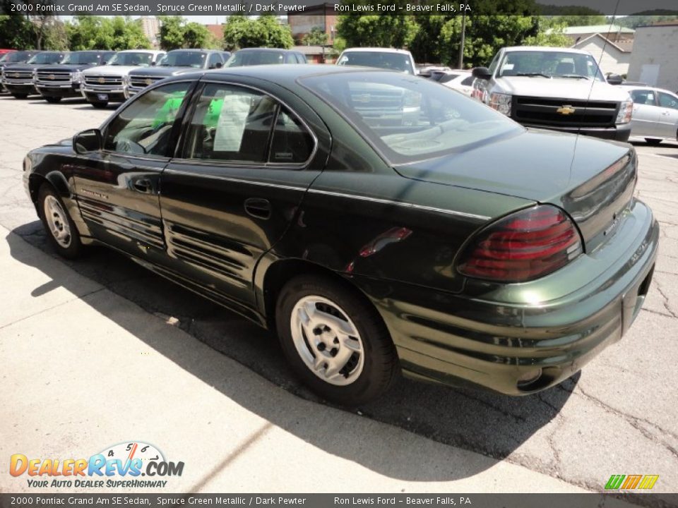 2000 Pontiac Grand Am SE Sedan Spruce Green Metallic / Dark Pewter Photo #6