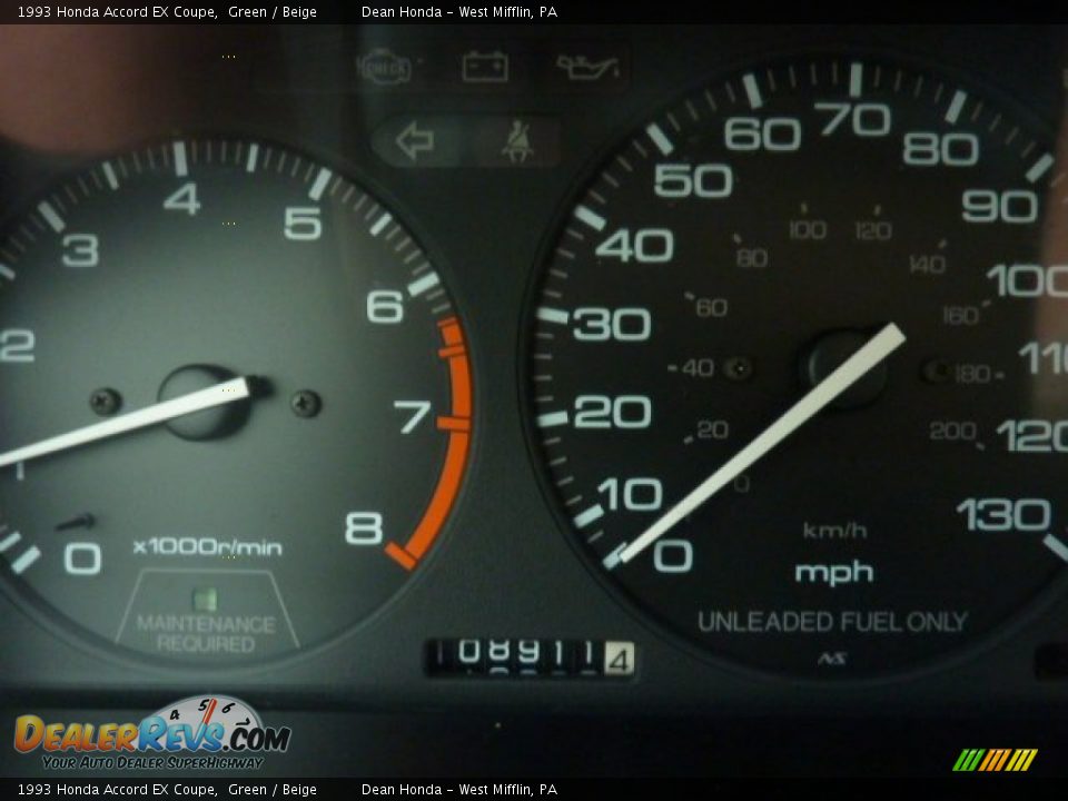 1993 Honda Accord EX Coupe Green / Beige Photo #14