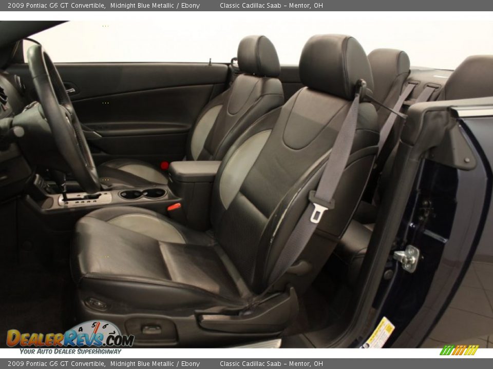 Ebony Interior - 2009 Pontiac G6 GT Convertible Photo #7