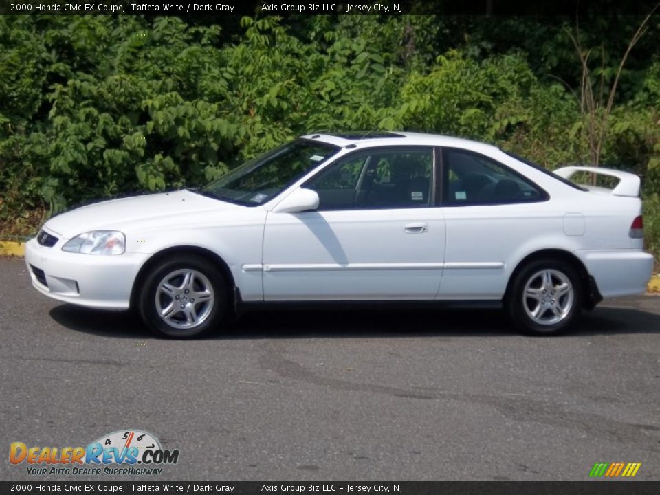 2000 Honda Civic EX Coupe Taffeta White / Dark Gray Photo #2