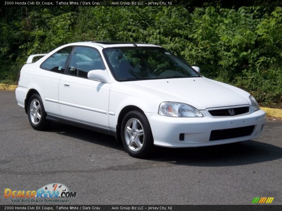 2000 Honda Civic EX Coupe Taffeta White / Dark Gray Photo #4