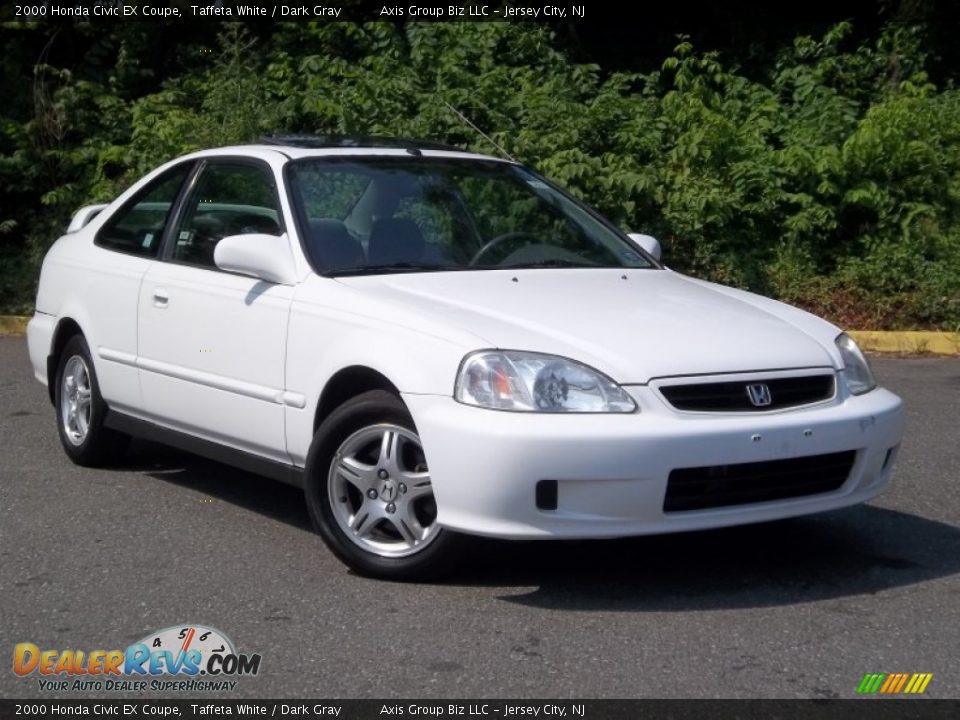 2000 Honda Civic EX Coupe Taffeta White / Dark Gray Photo #28