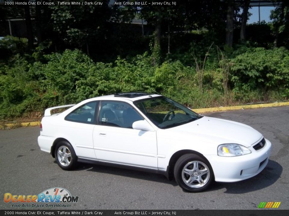 2000 Honda Civic EX Coupe Taffeta White / Dark Gray Photo #30