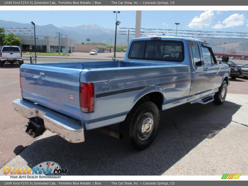 1996 Ford F250 XL Extended Cab Portofino Blue Metallic / Blue Photo #3