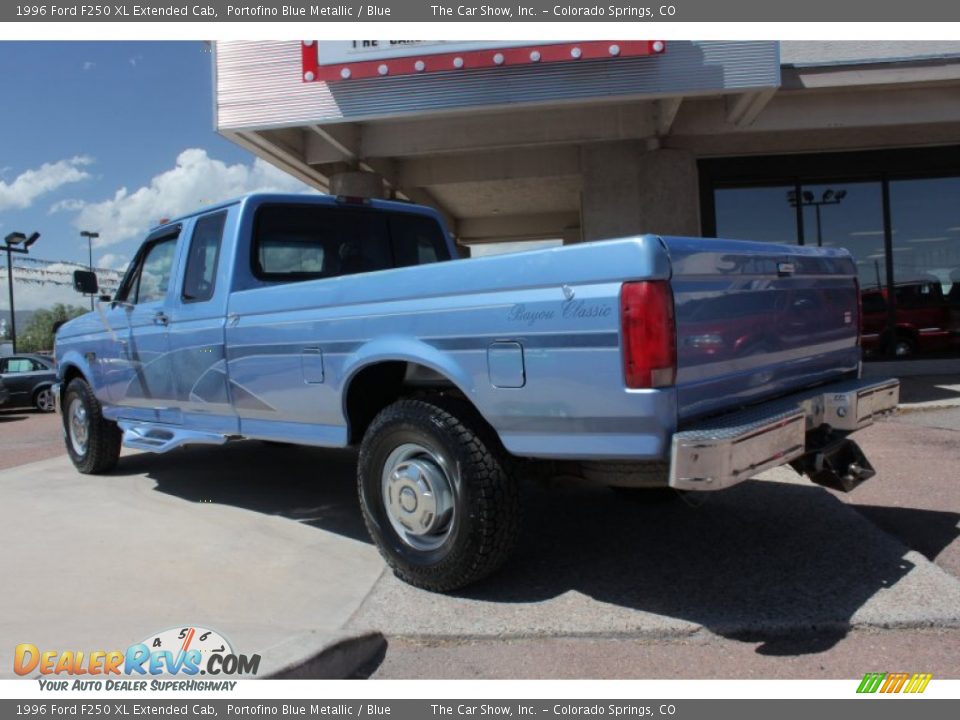 1996 Ford F250 XL Extended Cab Portofino Blue Metallic / Blue Photo #4