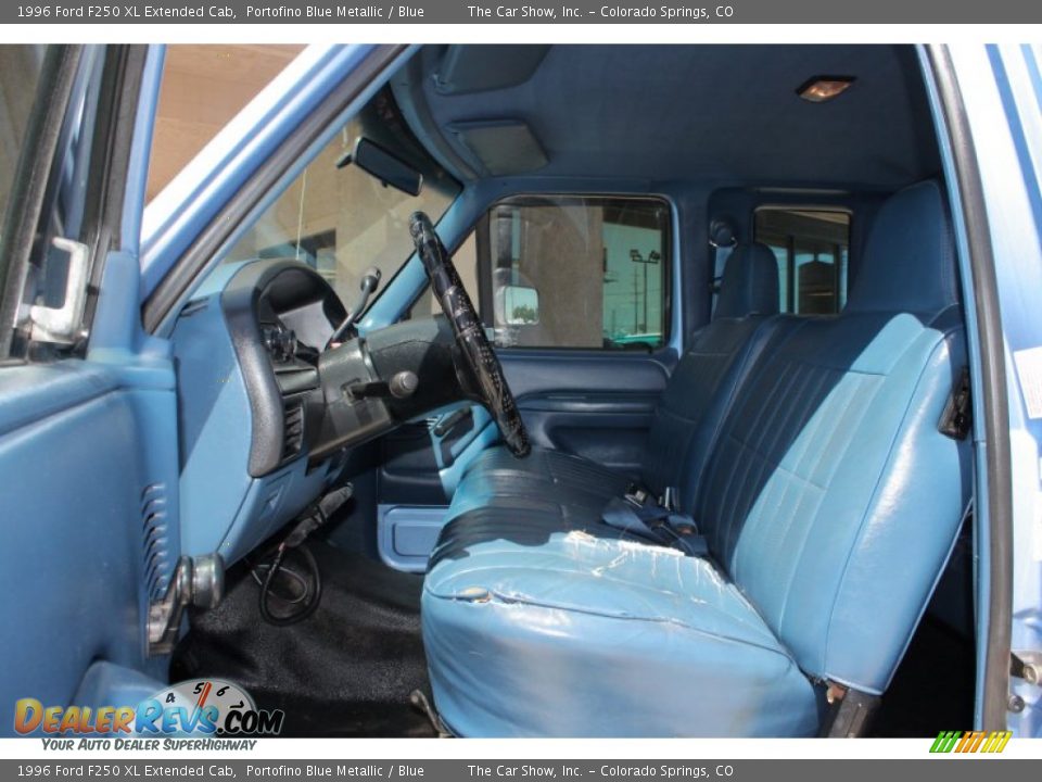 Blue Interior 1996 Ford F250 Xl Extended Cab Photo 5