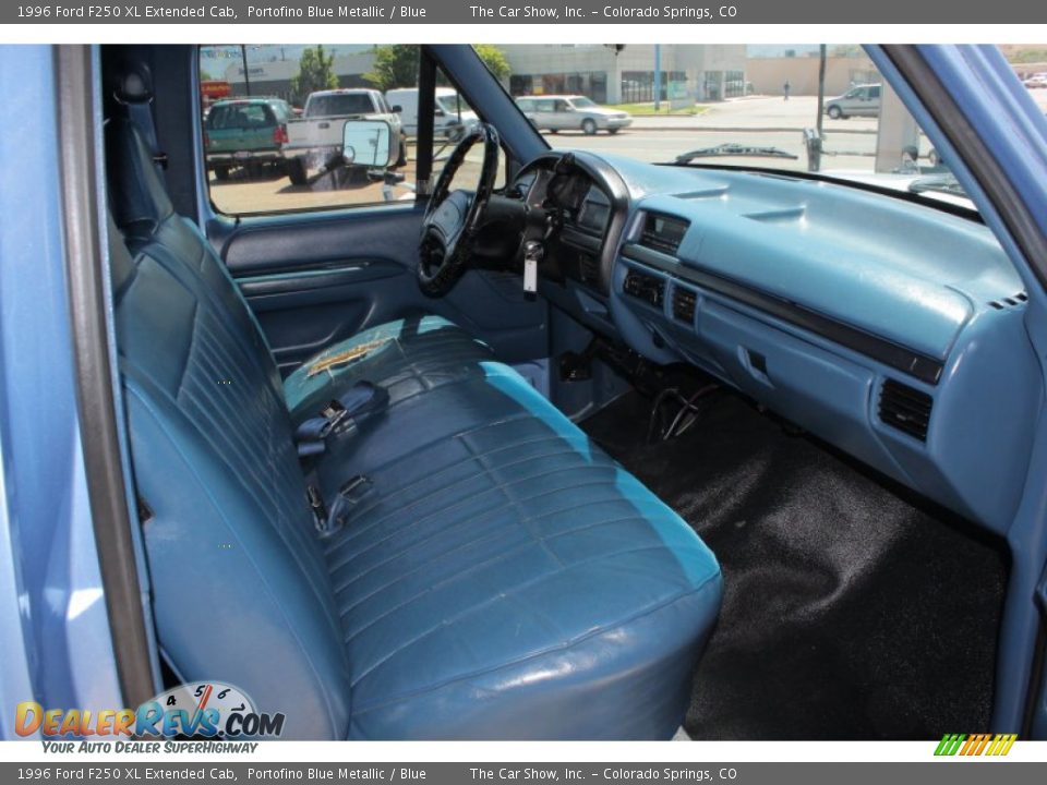 Blue Interior - 1996 Ford F250 XL Extended Cab Photo #10